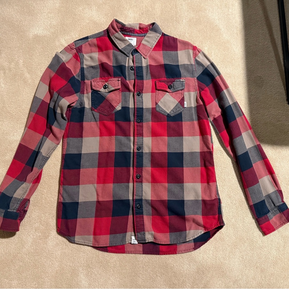 Vans Plaid Men's Shirt - Red and Blue
